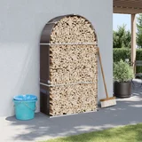 vidaXL Nosilec za polena rjav 120x45x210 cm pocinkano jeklo