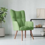 vidaXL stol za sproščanje svetlo zelen žamet | Shoptok.si