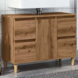 vidaXL Omarica za umivalnik artisan hrast 80x33x60 cm inženirski les | Shoptok.si