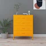vidaXL Predalnik gorčično rumena 80x35x101,5 cm jeklo Cene