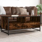  Stolić za kavu boja hrasta 100x50x45 cm od drva i metala | shoptok.hr
