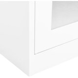  Uredski ormarić bijeli 90 x 40 x 180 cm čelik i kaljeno staklo | shoptok.hr