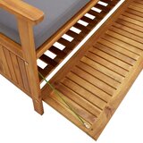  Vrtna klupa za pohranu s jastukom 148 cm masivno bagremovo drvo | shoptok.hr