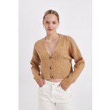 Defacto Regular Fit V Neck Basic Plain Button Closure Knitwear Cardigan Cene