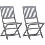 Maison Chic Zložljivi Vrtni Stoli - Stol za vrti 2 kosa z blazinami trden akacijev les JS2777, (21876258) | Shoptok.si