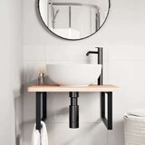  Nosači polica za Lavabo - Umivaonik 2 kom crni pravokutni čelični | shoptok.hr