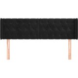  Vzglavje z ušesi črno 163x16x78/88 cm žamet, (20794212) | Shoptok.si