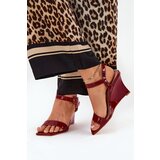 Boto Lacquered Women's Wedge Sandals Bordeaux Vliraya | Shoptok.si