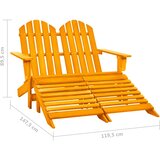  Vrtni dvosjed Adirondack od jelovine s otomanom narančasti | shoptok.hr