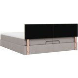 vidaXL Otomanski posteljni okvir z vzmetnico taupe 200x200 cm blago, (21670738) | Shoptok.si