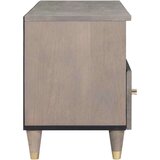 vidaXL TV ormar Siva i zlatna 100 x 33.5 x 46 cm Čvrsto drvo manga | shoptok.hr