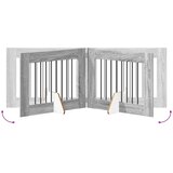  Vrata za pse s postoljem 4 pcs Siva sonoma 80 x 60 cm | shoptok.hr