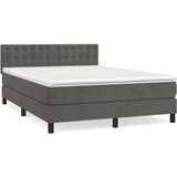 Maison Chic Box spring postelja - Vzmetna postelja z vzmetnico temno siva 140x200 cm žamet SL21406, (21893150) | Shoptok.si