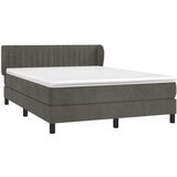  Box spring postelja z vzmetnico temno siva 140x200 cm žamet, (20900656) | Shoptok.si