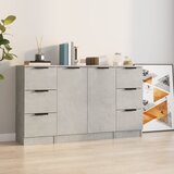  Komoda 3 kom siva boja betona od konstruiranog drva | shoptok.hr