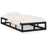  Okvir za krevet crni 90 x 200 cm od masivnog drva | shoptok.hr