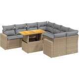Maison Chic Seti vrtnega pohištva - Vrtna garnitura 9-delna z blazinami bež poli ratan, (21796143) | Shoptok.si