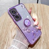 INORCO TPU ovitek za Xiaomi Redmi 11 Prime 4G z bleščicami in prelivom iz nosorogovih cvetov, galvaniziran ovitek za telefon s stojalom, (22035422) Cene