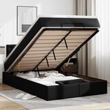  Otomanski krevet s madracima i LED crni 120x190cm umjetna koža | shoptok.hr