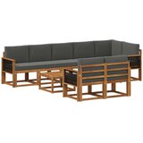 vidaXL Zunanja garnitura za sedenje 9 pcs Naravna in antracitna, (5000279878) | Shoptok.si