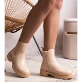 Gemre Beige insulated classic slip-on ankle boots Edina | Shoptok.si