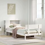  Knjižna postelja brez vzmetnice bela 75x190 cm trdna borovina | Shoptok.si