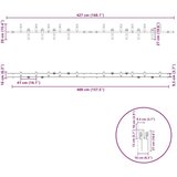  Gornja vodilica za klizna vrata 427 cm čelični crni | shoptok.hr