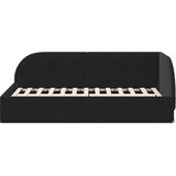  Kutni okvir kreveta s uzglavljem Crna 90 cm x 190 cm Baršun | shoptok.hr