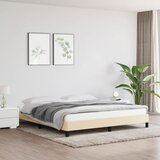 Maison Chic Posteljni okvir - Dvoposteljna postelja - Zakonska postelja brez vzmetnice krem 160x200 cm blago-J3942, (21760224) | Shoptok.si