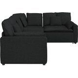  Modularna sofa s jastucima, tkanina, crna | shoptok.hr