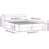  Okvir za krevet s uzglavljem bijeli 140x200cm konstruirano drvo | shoptok.hr