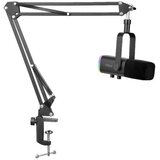 Fifine AM8T rgb streaming microphone with adjustable boom arm - black | ePonuda.com