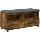 vidaXL Haldna klop z blazino s predalom Dimljeni oreh 100 x 38 x 46 cm, (5000155646) Cene
