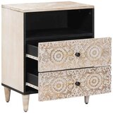  Posteljna omarica Bela 50 x 33 x 60 cm Masiven les manga, (5000210724) | Shoptok.si