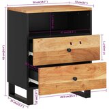  Noćni ormarić 50x33x62 masivno drvo bagrema i konstruirano drvo | shoptok.hr