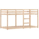 Krevet na kat sa zavjesama bijelo-crni 90 x 200 cm od borovine | shoptok.hr