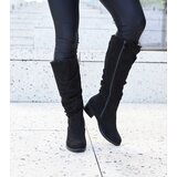 Gemre Black Ruched Faux Suede Boots Angelico | Shoptok.si
