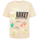 Market Majica 'INSTITUTE OF THE MIND' bež / svetlo modra / pastelno rumena / črna | Shoptok.si