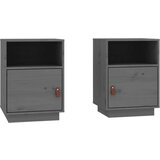  Nočna omarica 2 kosa siva 40x34x55 cm trdna borovina, (20732866) | Shoptok.si