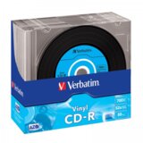 Verbatim CD disk 700 MB, 80min, 52x, u slim kutiji, Vinyl - izgled bakelit ploče 10 komada Cijene