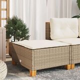 vidaXL Vrtni stolček z blazino bež 63,5x56x32 cm poli ratan | Shoptok.si