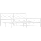vidaXL Metalni okvir kreveta uzglavlje i podnožje bijeli 193x203 cm | shoptok.hr