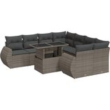 Maison Chic Seti vrtnega pohištva - Vrtna garnitura - Vrtni pohištvo set 9-delna z blazinami siv poli ratan, (21796398) | Shoptok.si