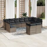 Maison Chic Seti vrtnega pohištva - Vrtna garnitura - Vrtni pohištvo set 12-delna z blazinami siva poli ratan, (21809064) | Shoptok.si