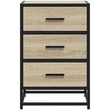 vidaXL Nočna omarica sonoma hrast 40x34,5x60 cm inž. les in kovina | Shoptok.si