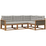 vidaXL Zunanja garnitura za sedenje 4 pcs Naravna in svetlo siva, (5000282358) | Shoptok.si