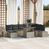 vidaXL Set vrtnih sofa Set od 9 Svijetlosmeđa, crna Cijene