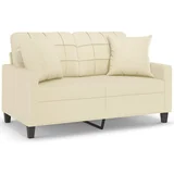 Maison Chic kavč - Sofa - Kanape dvosed z okrasnimi blazinami krem 120 cm umetno usnje, (21727654)