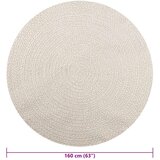  Tepih ZIZUR krem Ø 160 cm s izgledom jute unutarnji i vanjski | shoptok.hr