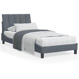 vidaXL Posteljni okvir z vzglavjem temno siv 90x200 cm žamet Cene